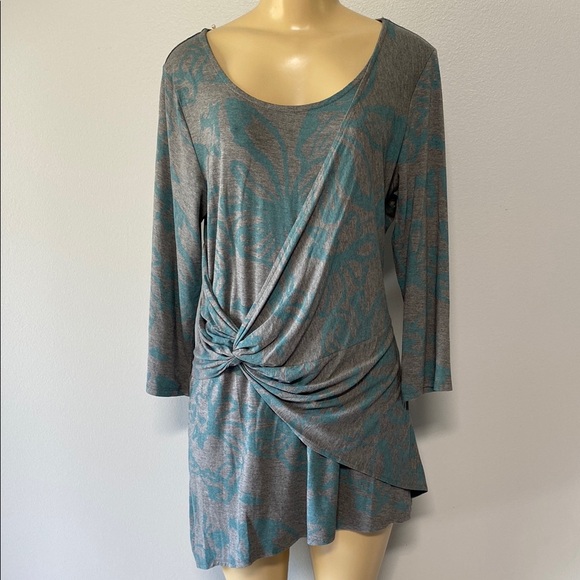 Soft Surroundings Elegant Teal and Gray Women's Top Size M - Picture 2 of 7